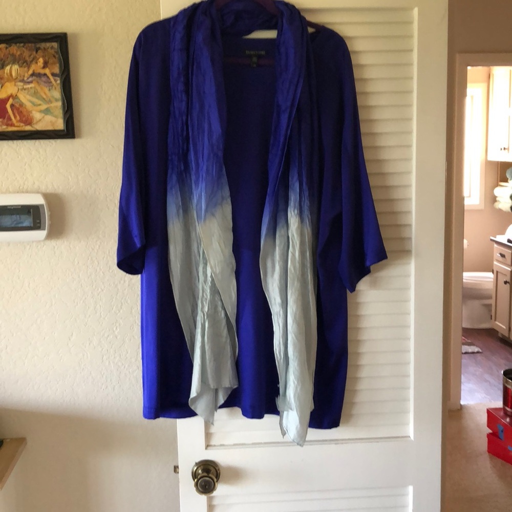 Eileen Fisher Royal blue tunic with scarf